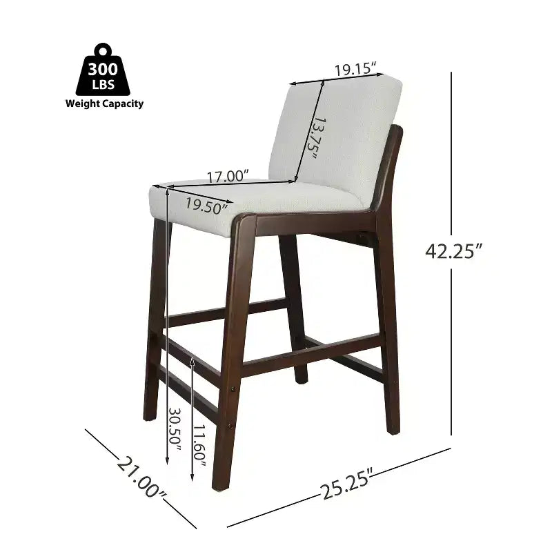 Sgabelli da bar imbottiti Wendy Mid-Century Modern in legno di hevea di Christopher Knight Home (set di 2)