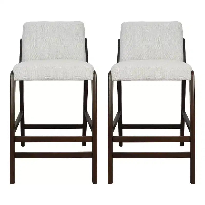Sgabelli da bar imbottiti Wendy Mid-Century Modern in legno di hevea di Christopher Knight Home (set di 2)
