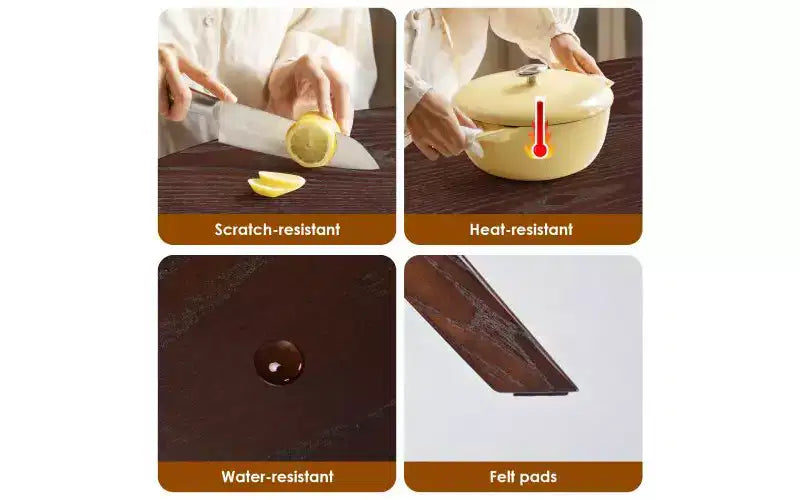 TUYOHW Tavolo da pranzo rotondo da 47 pollici con base intersecante e piedini antiscivolo, tavolo da cucina in legno massello per 4-6 persone, tavolo da pranzo circolare per soggiorno