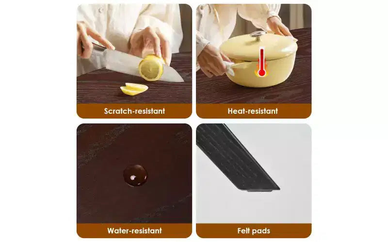TUYOHW Tavolo da pranzo rotondo da 47 pollici con base intersecante e piedini antiscivolo, tavolo da cucina in legno massello per 4-6 persone, tavolo da pranzo circolare per soggiorno