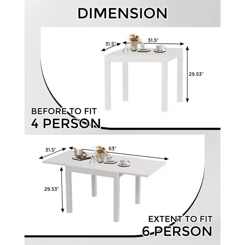 GustoWave Tavolo da Patio Estensibile da 80-160 cm in Alluminio per 4-6 Persone - Tavolo da Pranzo da Esterno Resistente alle Intemperie - Bianco (senza sedie)