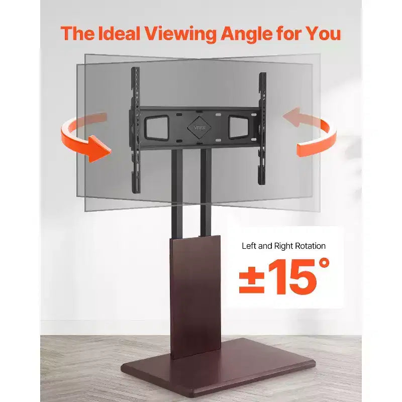 Supporto TV universale per TV da 32-70 pollici, base da tavolo girevole e regolabile in altezza, supporta 45 kg, VESA 600x400