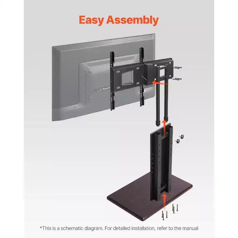 Supporto TV universale per TV da 32-70 pollici, base da tavolo girevole e regolabile in altezza, supporta 45 kg, VESA 600x400