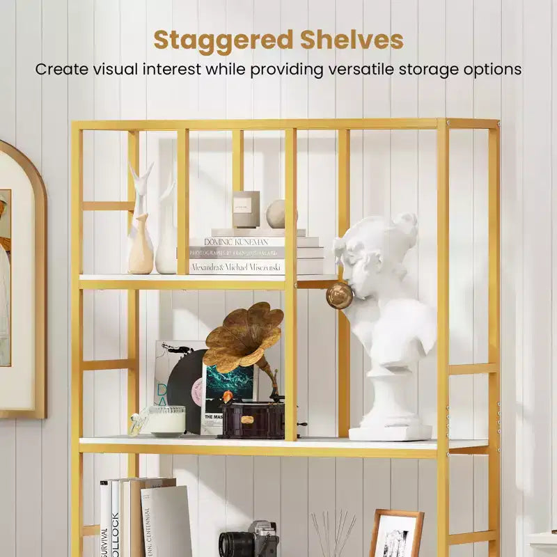 Costway Scaffale Alto 5 Ripiani 180cm con Ripiani Aperti Struttura in Metallo per Camera da Letto Ufficio