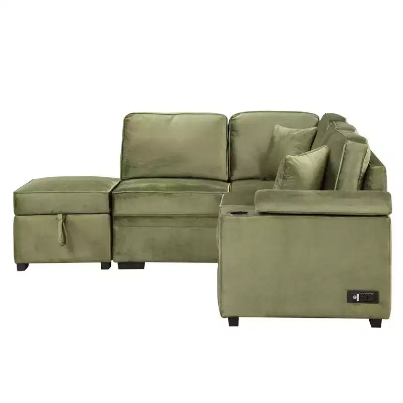84,75 Divano letto a scomparsa 2 in 1 Divano letto estraibile a L con pouf contenitore per soggiorno, camera da letto e piccolo appartamento