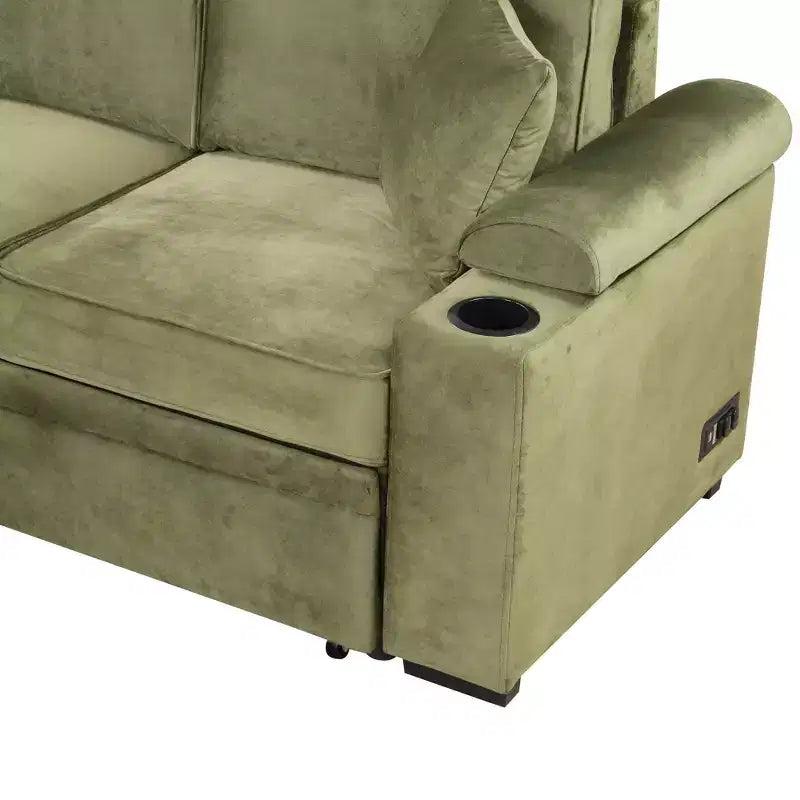 84,75 Divano letto a scomparsa 2 in 1 Divano letto estraibile a L con pouf contenitore per soggiorno, camera da letto e piccolo appartamento
