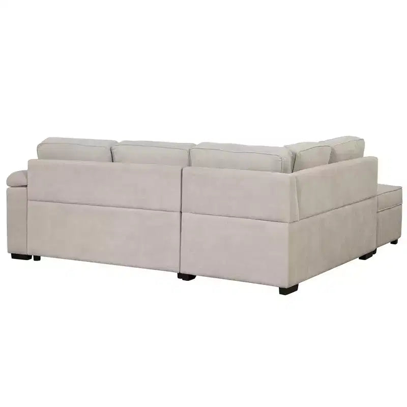 84,75 Divano letto a scomparsa 2 in 1 Divano letto estraibile a L con pouf contenitore per soggiorno, camera da letto e piccolo appartamento
