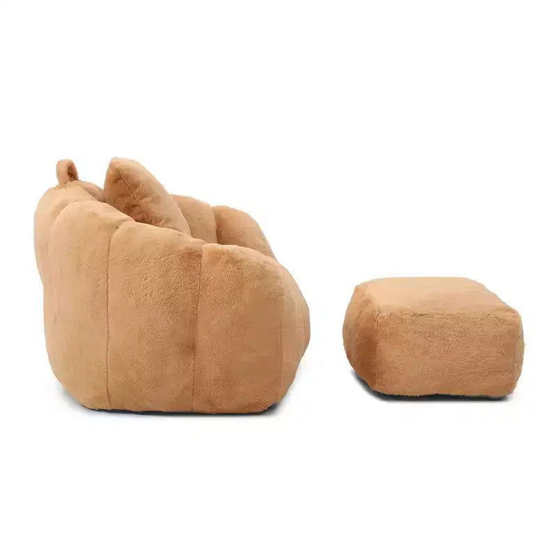 YOSIMFUR Poltrona Sacco Gigante, Divano a Sacco Oversize per Adulti e Bambini, Grande Poltrona a Forma di Conchiglia in Pelliccia Sintetica con Imbottitura, Grande Divano Imbottito di Accento