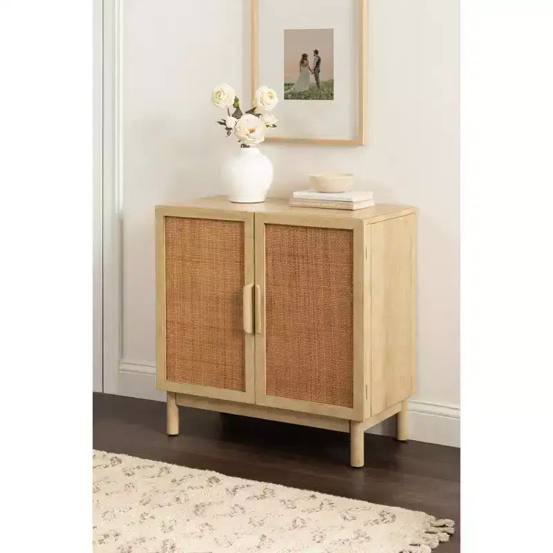 Mobiletto da terra Ori Rattan di Kate and Laurel, naturale, 30x15x31