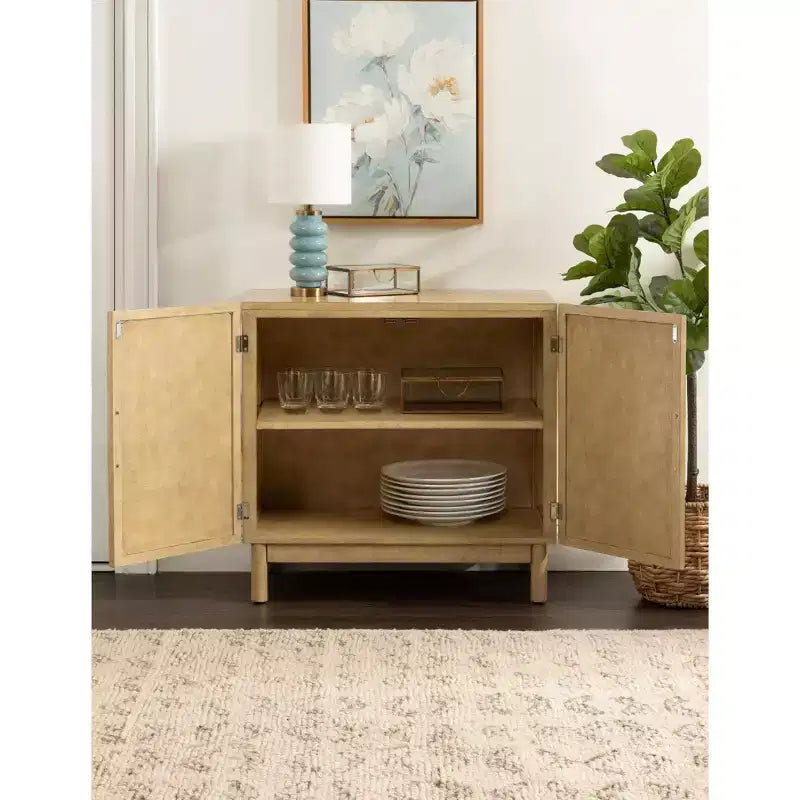 Mobiletto da terra Ori Rattan di Kate and Laurel, naturale, 30x15x31