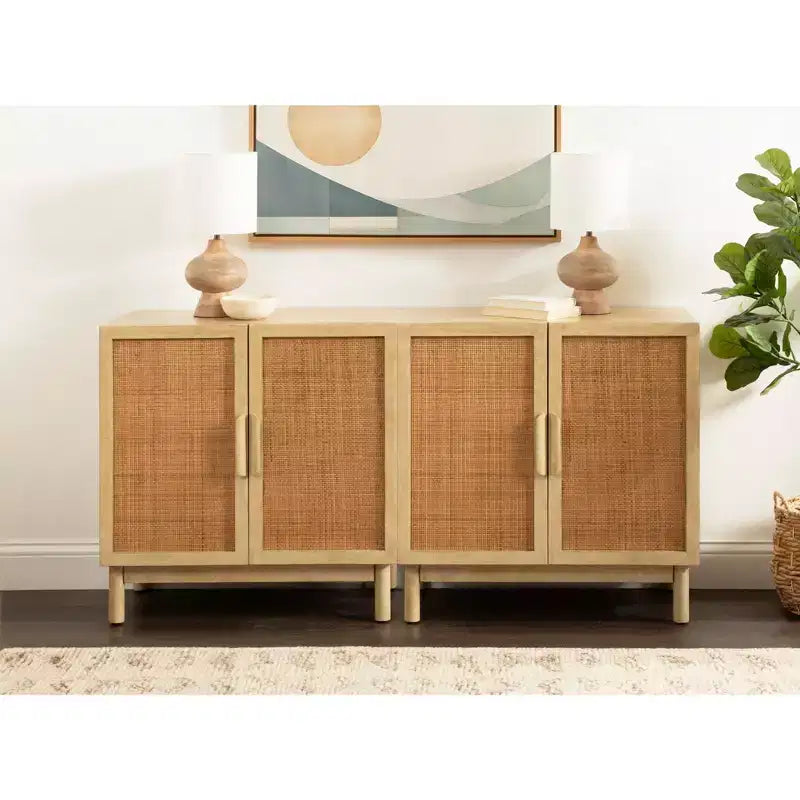Mobiletto da terra Ori Rattan di Kate and Laurel, naturale, 30x15x31