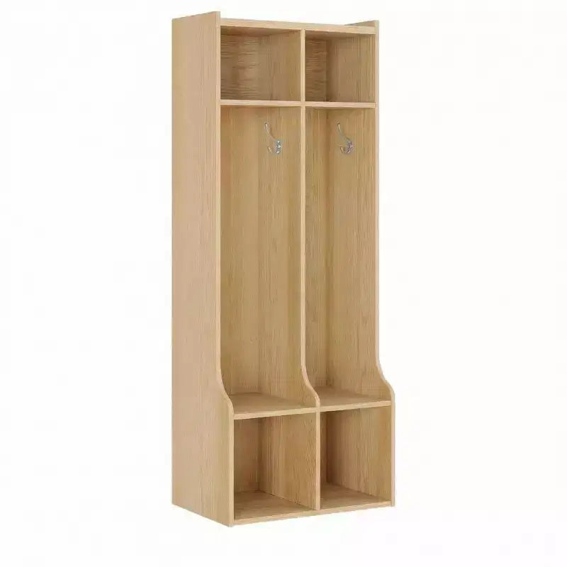 Guardaroba con 2 Sezioni, 4 Scomparti e 4 Ganci, Organizzatore Durevole per Casa, Studio, Asilo Nido, Scuola Materna