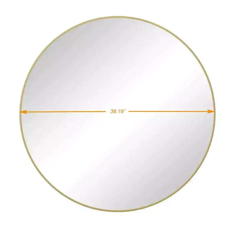 Specchio da parete rotondo oversize da 39 pollici, specchio da trucco moderno in metallo per soggiorno, ingresso - Panipeachy