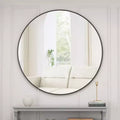 39 Oversized Round Wall Mirror, Modern Metal Circle Vanity Mirror for Living Room, Entryway - Panipeachy
