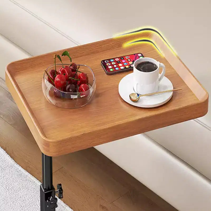 Tavolino a C, Regolabile in Altezza, Scrivania da Divano Scorrevole con Rotazione a 360° e Ruote per Laptop, Snack in Soggiorno, Camera da Letto