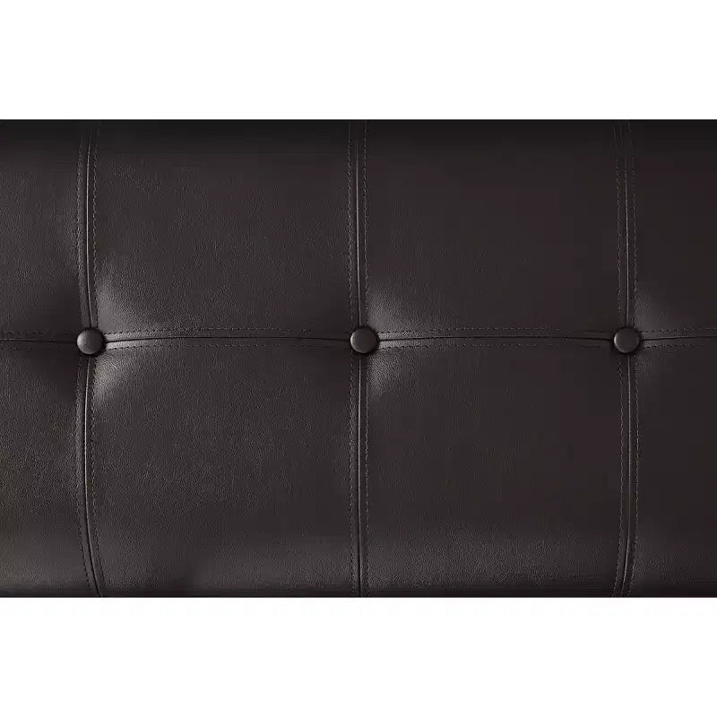 Panca da pranzo imbottita Signature Design by Ashley Haddigan, altezza bancone, sedile in finta pelle con bottoni, finitura marrone scuro