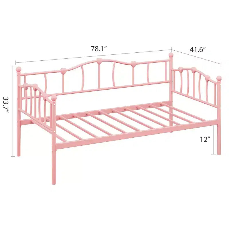 Moderno Divano Letto a Cuore per Due Persone con Rete Estraibile, Doghe in Acciaio Resistenti, Silenzioso, Salvaspazio, Struttura per Divano Letto per Camera da Letto, Soggiorno