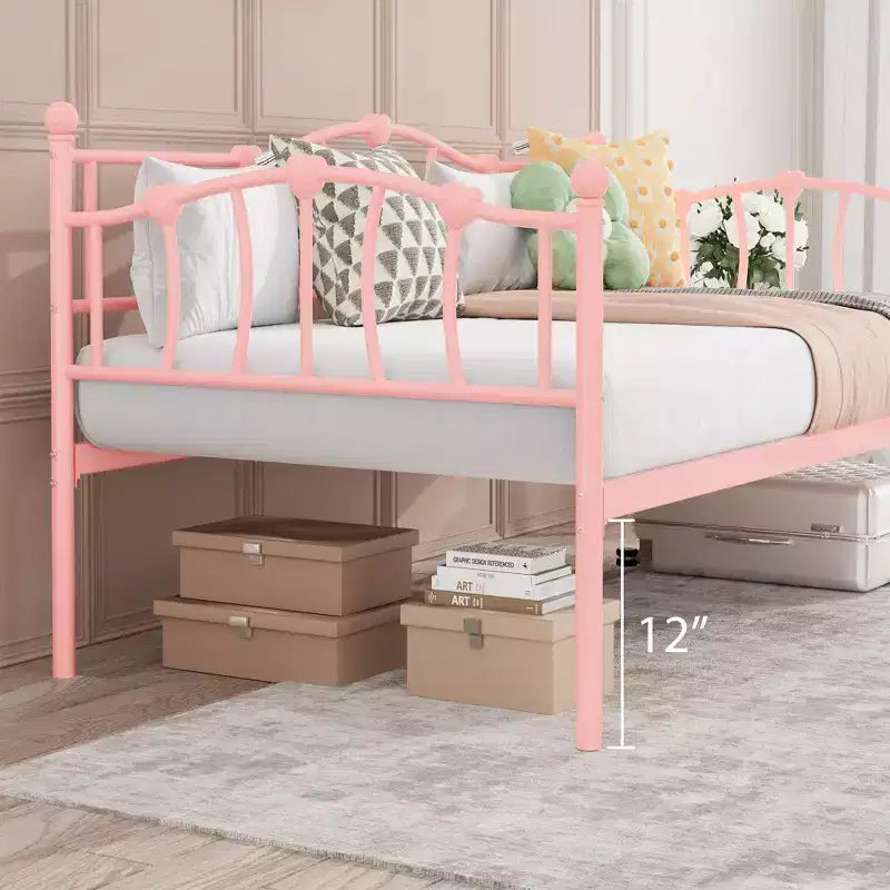 Moderno Divano Letto a Cuore per Due Persone con Rete Estraibile, Doghe in Acciaio Resistenti, Silenzioso, Salvaspazio, Struttura per Divano Letto per Camera da Letto, Soggiorno