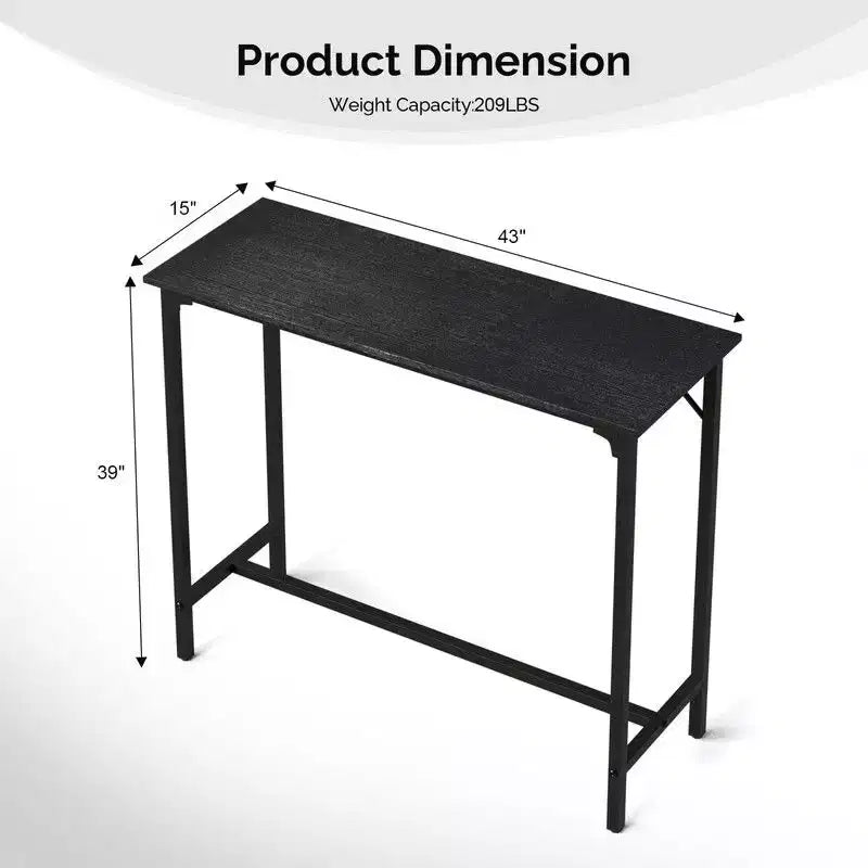 Karl Home Tavolo da bar altezza bancone 43'' Tavolo da pub rettangolare Tavolo da divano