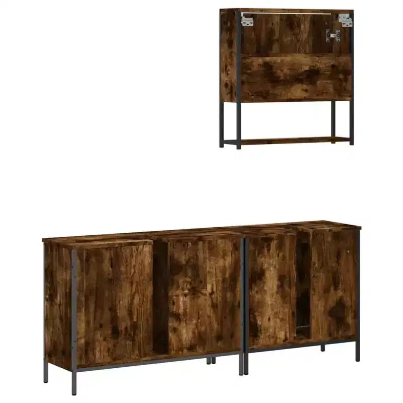 vidaXL Set Mobili Bagno con Mensola 3 pz Legno Ingegnerizzato Design Moderno