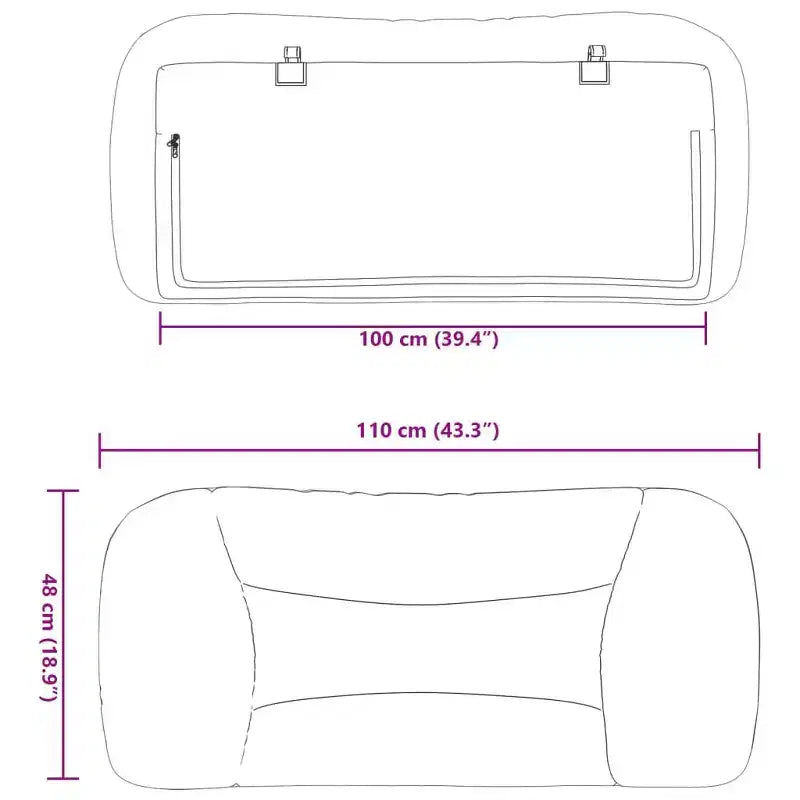 vidaXL Testiera Cuscino Decorativo Appeso Imbottito Camera da Letto in Tessuto
