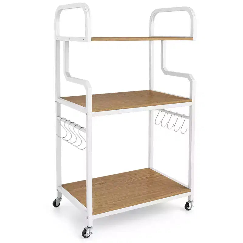 Costway carrello porta stampante mobile a 3 ripiani per ufficio con ripiani portaoggetti
