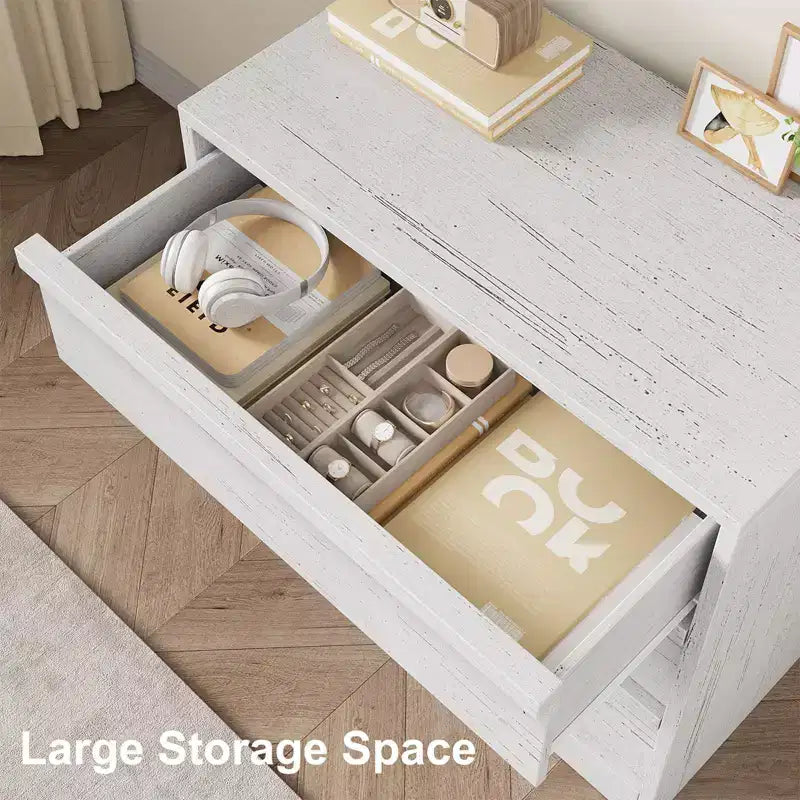 Comodino a 3 cassetti | Comodino in rovere naturale e cassettiera piccola moderna con ampio spazio per camera da letto, soggiorno, cameretta e ingresso