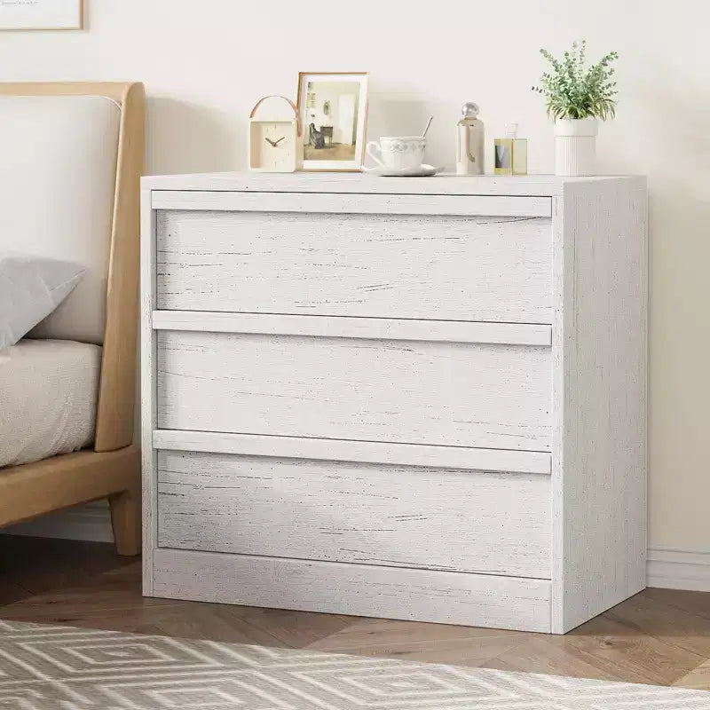 Comodino a 3 cassetti | Comodino in rovere naturale e cassettiera piccola moderna con ampio spazio per camera da letto, soggiorno, cameretta e ingresso