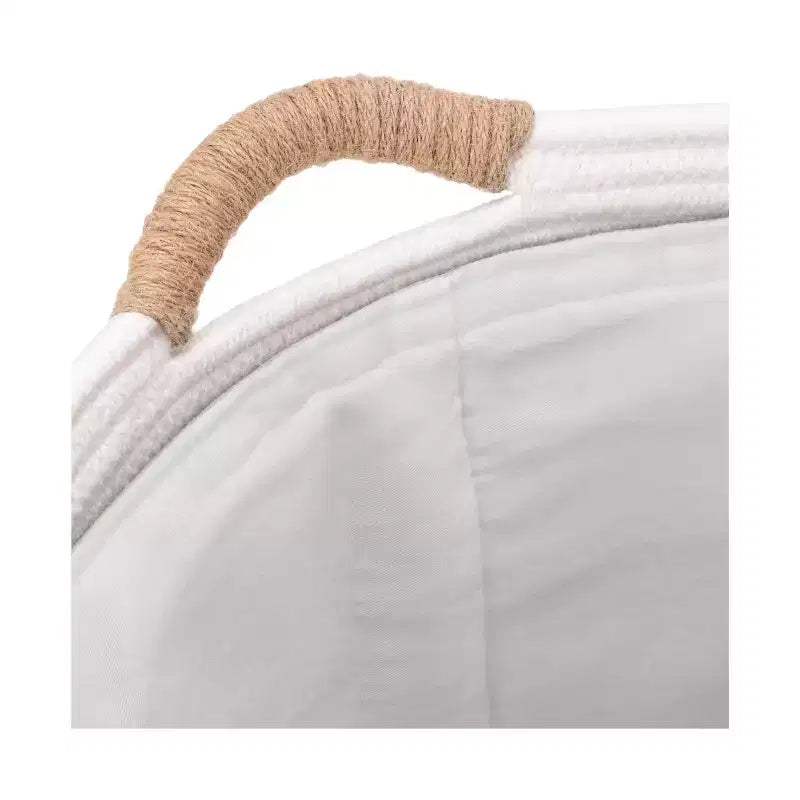 Cesto rotondo Seville Classics con rivestimento, in giacinto d'acqua naturale e corda