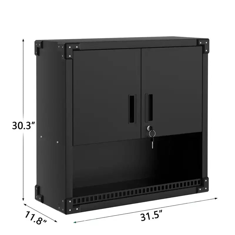 Pensile da Garage Galleggiante Extra Resistente con Serratura e Ripiani Regolabili - Organizzatore in Acciaio da 30,3" per Officina, Magazzino, Cucina e Casa