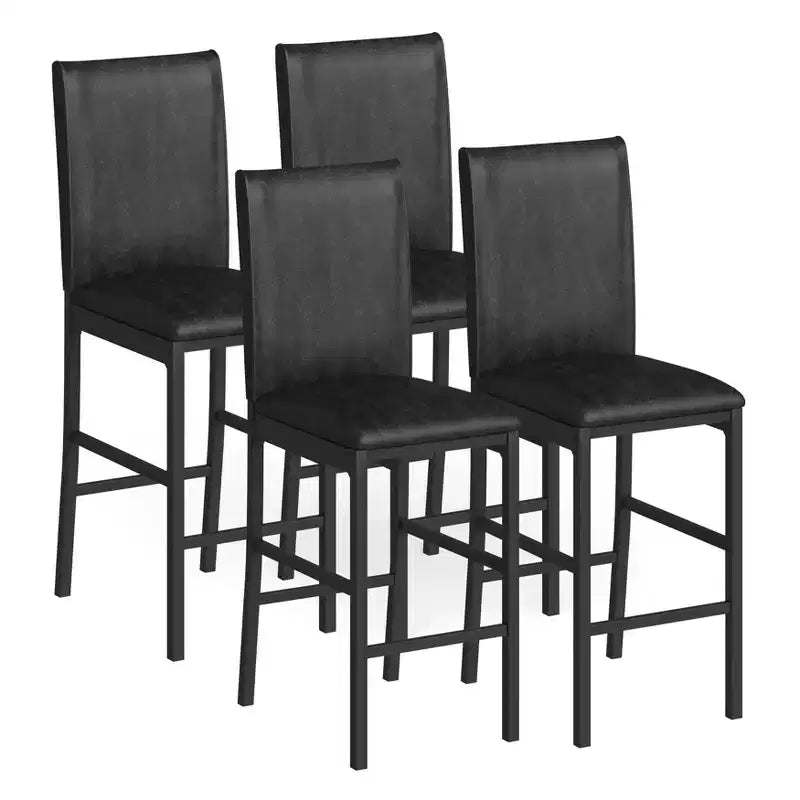Sgabello da banco Camilla - Set da 4 - Nero - iNSPIRE Q