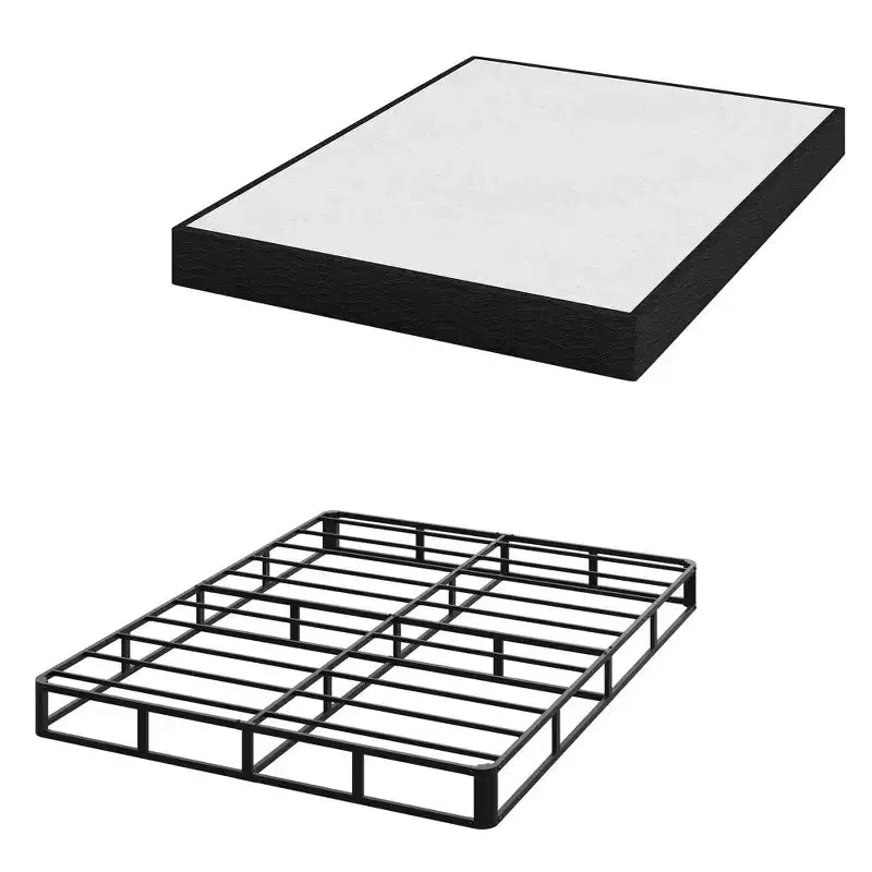 Struttura letto Dyonery 5/9 pollici, queen size, struttura letto a piattaforma queen in metallo, supporto a barra in acciaio resistente, gambe del letto arrotondate, base per materasso.