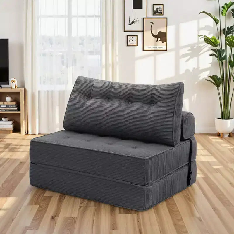 WARMOUNTS Foldable Sofa Bed with Adjustable Backrest, Convertible Twin Size Sleeper Sofa for Living Room & Office