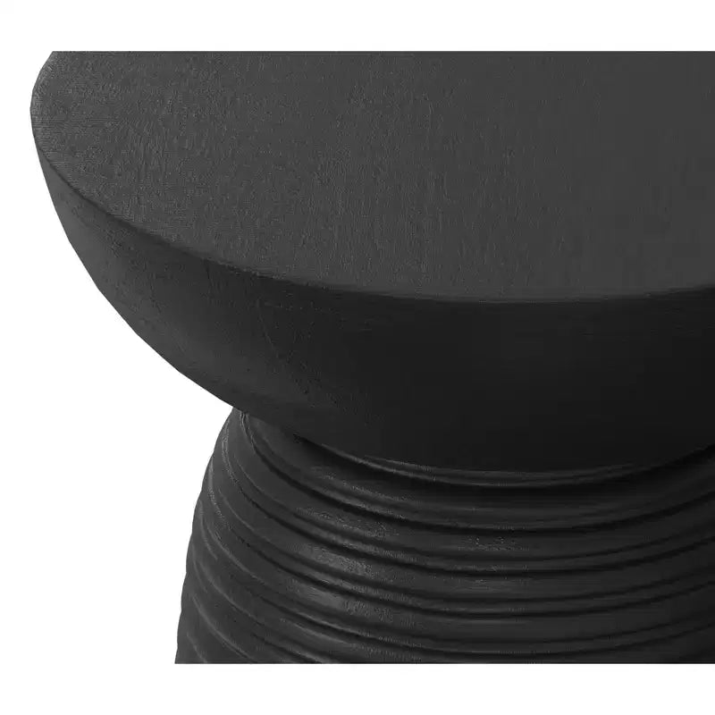 Tavolino d'accento Willis contemporaneo a coste in legno massello di mango, larghezza 33 cm, assemblato