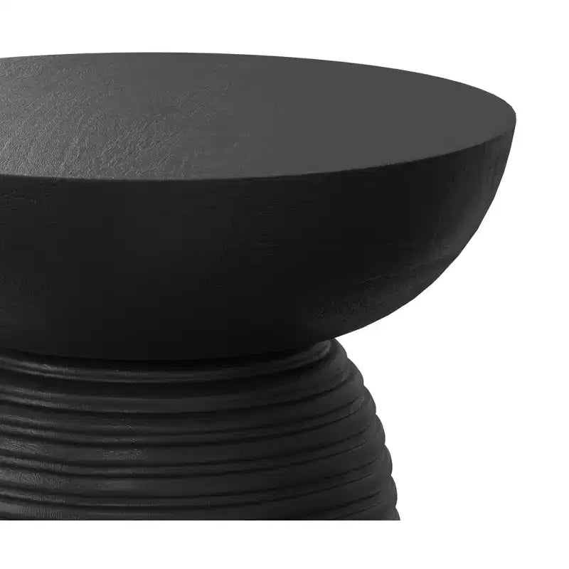 Tavolino d'accento Willis contemporaneo a coste in legno massello di mango, larghezza 33 cm, assemblato