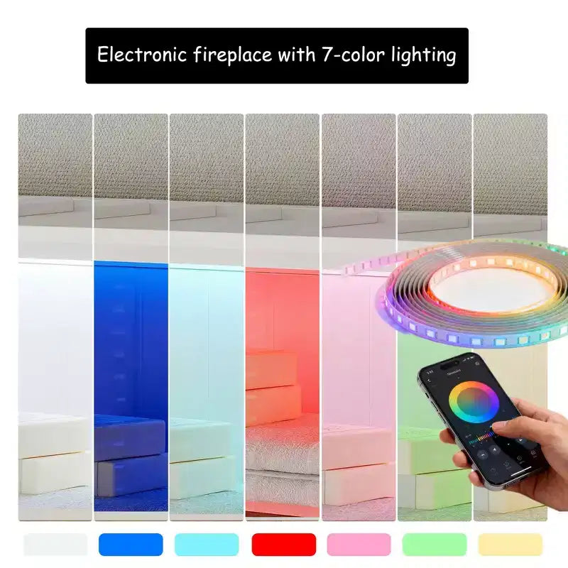 Mobile colonna da bagno autoportante Famapy con LED a 7 colori + ripiani in vetro temperato + ante + cassetto, mobiletto portaoggetti da bagno impermeabile