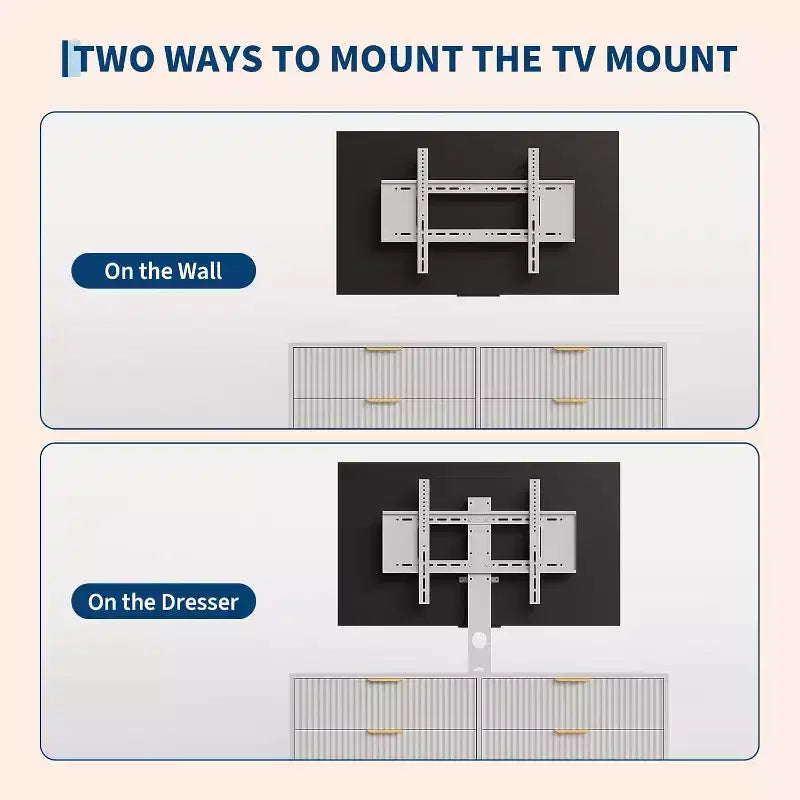 Mobile TV scanalato 47" - Porta TV in legno con 6 cassetti, Consolle multimediale moderna per TV da 32-85 pollici, Mobili per soggiorno