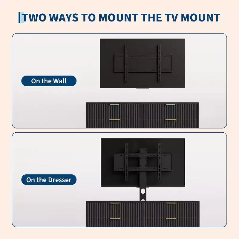 Mobile TV scanalato 47" - Porta TV in legno con 6 cassetti, Consolle multimediale moderna per TV da 32-85 pollici, Mobili per soggiorno