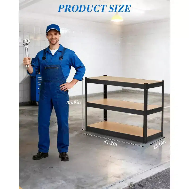 COZONY Scaffalature da Garage a 3 Livelli Regolabili Scaffali Portaoggetti in Metallo Resistenti con Capacità di 600 kg