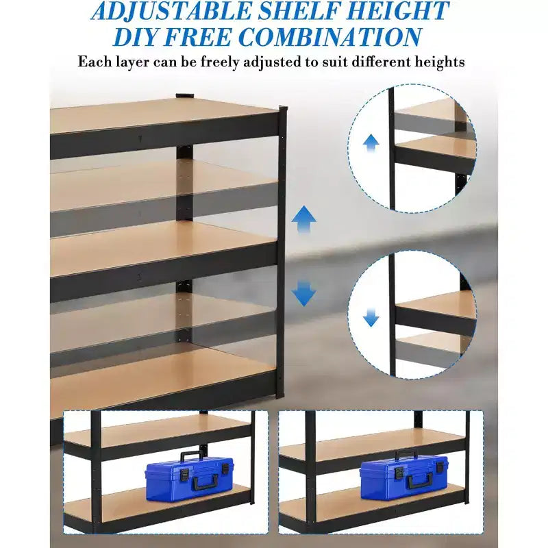 COZONY Scaffalature da Garage a 3 Livelli Regolabili Scaffali Portaoggetti in Metallo Resistenti con Capacità di 600 kg
