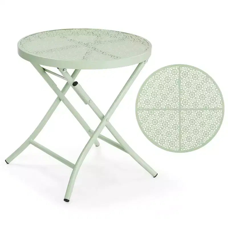 Karl Home 18 inch Green Sunflower Metal Folding Side Table