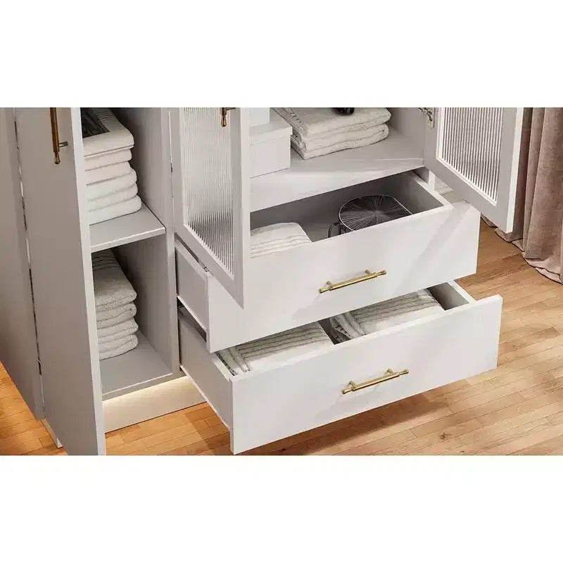 Armadio alto 71" con luce LED e 3 ante, grande armadio contenitore in legno con 2 cassetti, per grandi spazi, camera da letto