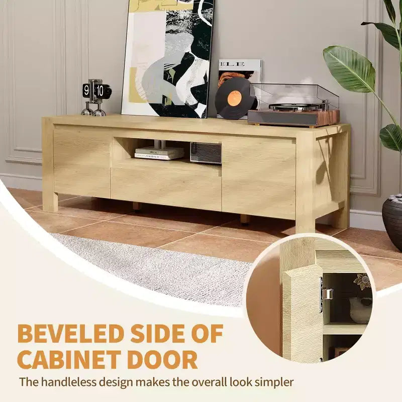 Mobile porta TV con gestione cavi - Ante dell'armadio e ripiani regolabili, console multimediale multi-scena per soggiorno e camera da letto