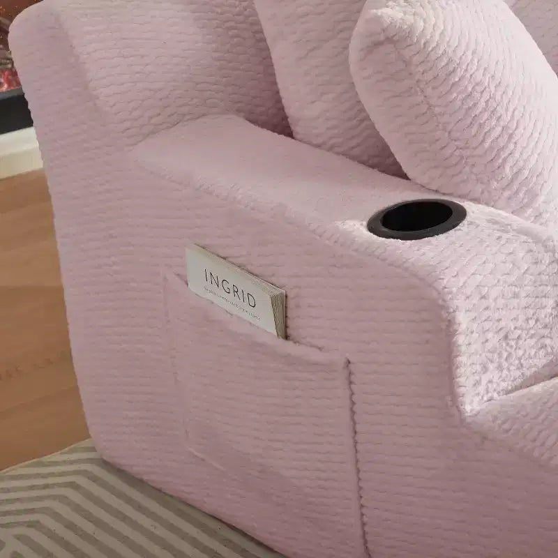 Divano Letto Oversize in Pelliccia Sintetica con 2 Cuscini, Moderna Chaise Longue per Soggiorno o Appartamento, Nessun Montaggio-Panipeachy