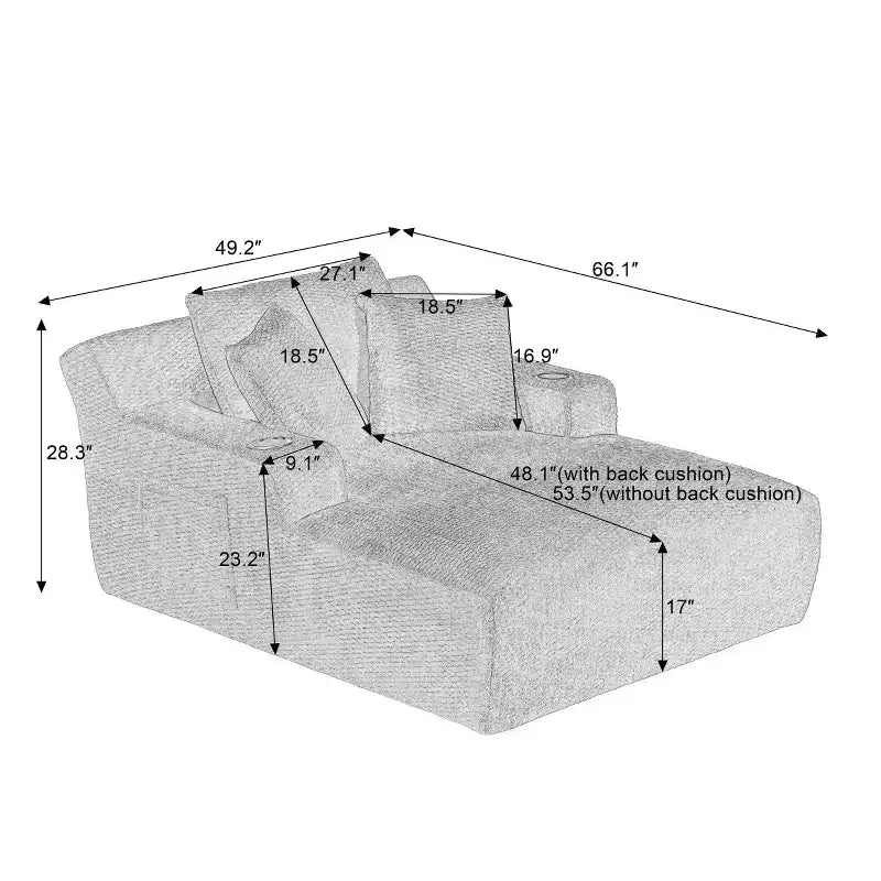Divano Letto Oversize in Pelliccia Sintetica con 2 Cuscini, Moderna Chaise Longue per Soggiorno o Appartamento, Nessun Montaggio-Panipeachy