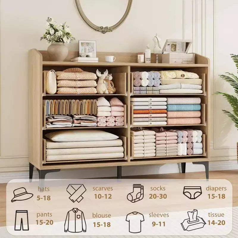 Comò moderno a 6 cassetti con prese di corrente, cassettiera per armadio, organizzatore verticale alto con piedini regolabili per camera da letto, soggiorno, ingresso