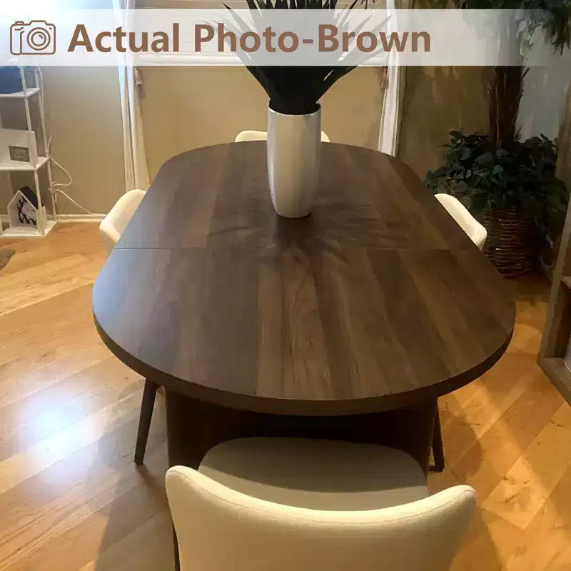 Tavolo da Pranzo Ovale da 70,8 Pollici per 6-8 Persone, Tavolo da Cucina Lungo e Grande con Base Spessa e Robusta in Legno, Tavolo da Pranzo in Stile Rustico per Cucina, Soggiorno