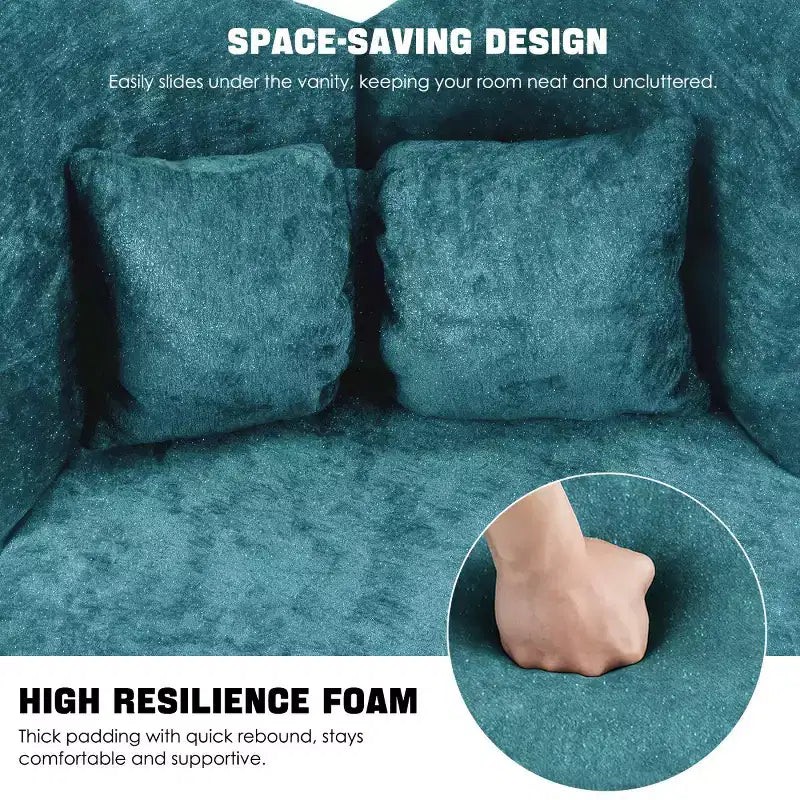 Sedia Girevole Moderna a 360° con Schienale a Farfalla, Sedia Imbottita da Toeletta e Sgabello Trucco per Camera da Letto, Sala da Pranzo o Soggiorno-Panipeachy