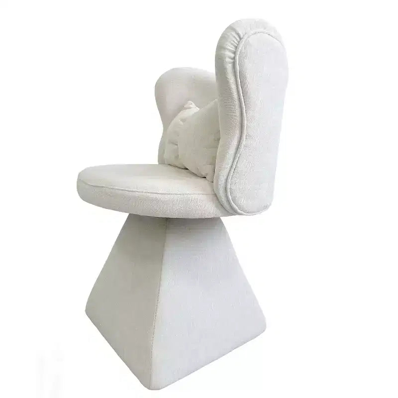 Sedia Girevole Moderna a 360° con Schienale a Farfalla, Sedia Imbottita da Toeletta e Sgabello Trucco per Camera da Letto, Sala da Pranzo o Soggiorno-Panipeachy