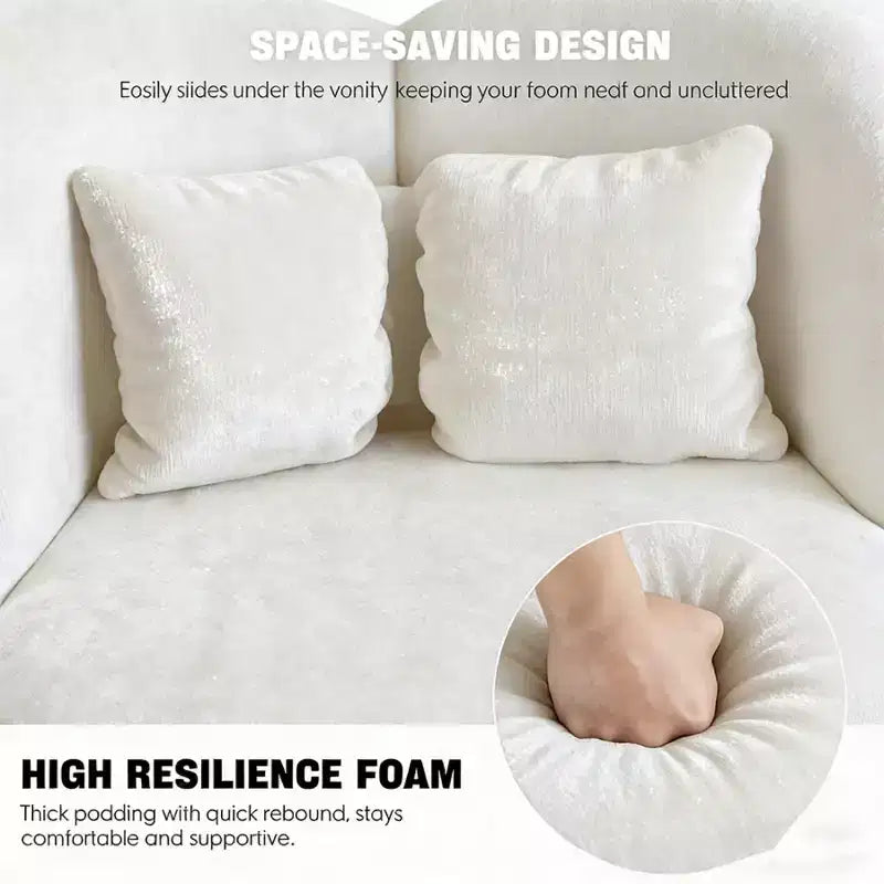 Sedia Girevole Moderna a 360° con Schienale a Farfalla, Sedia Imbottita da Toeletta e Sgabello Trucco per Camera da Letto, Sala da Pranzo o Soggiorno-Panipeachy